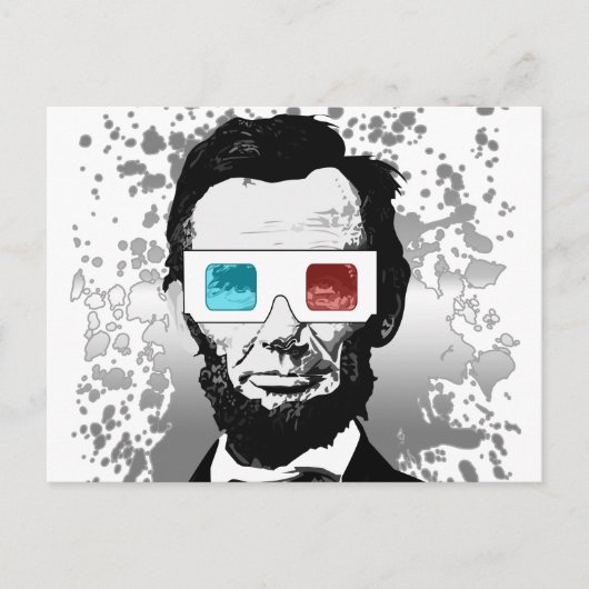 Abraham Lincoln - 3D (2) Postkarte (Vorderseite)