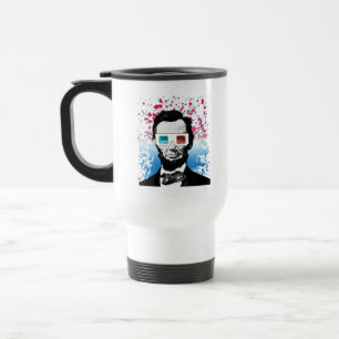Abraham Lincoln 3D-Brille Patriotic Splatter Reisebecher