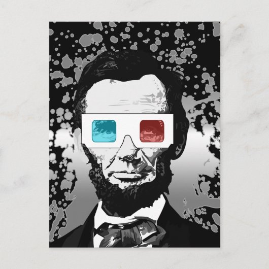 Abraham Lincoln - 3D Postkarte (Vorderseite)