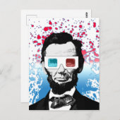 Abraham Lincoln - 3D Postkarte (Vorne/Hinten)