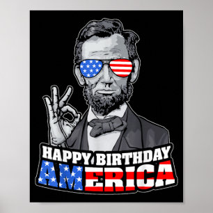 Abraham Lincoln 4. Juli Lustig Alles Gute zum Gebu Poster