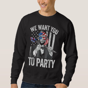 Abraham Lincoln 4. Juli Männer Amerikanisch USA-Fl Sweatshirt