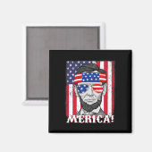 Abraham Lincoln 4. Juli Merica American Flag B Magnet (Vorderseite/Rückseite)