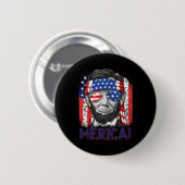 Abraham Lincoln 4. Juli Merica Männer Frauen Ameri Button (Vorne & Hinten)