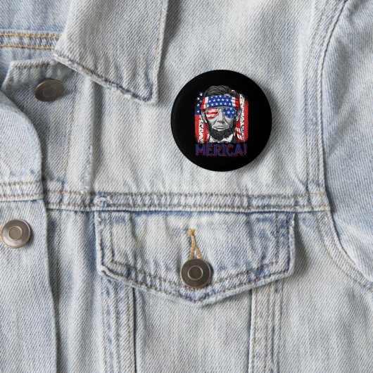 Abraham Lincoln 4. Juli Merica Männer Frauen Ameri Button (Beispiel)