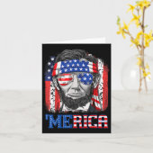 Abraham Lincoln 4. Juli Merica Männer Frauen Ameri Karte (Gelbe Blume)