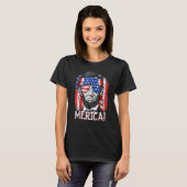 Abraham Lincoln 4. Juli Merica Männer Frauen Ameri T-Shirt (Vorne ganz)