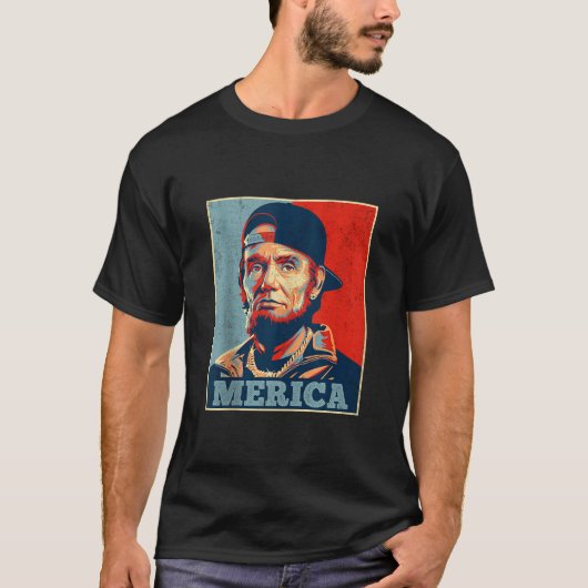 Abraham Lincoln 4. Juli Merica Männer Frauen Ameri T-Shirt (Vorderseite)