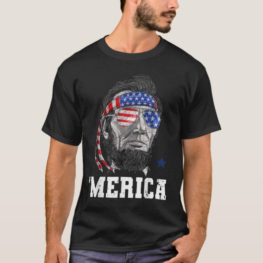 Abraham Lincoln 4. Juli Merica Männer Frauen Ameri T-Shirt (Vorderseite)