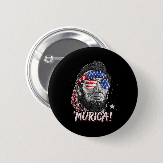 Abraham Lincoln 4. Juli Murica Männer Frauen Ameri Button (Vorne & Hinten)
