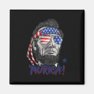 Abraham Lincoln 4. Juli Murica Männer Frauen Ameri Magnet