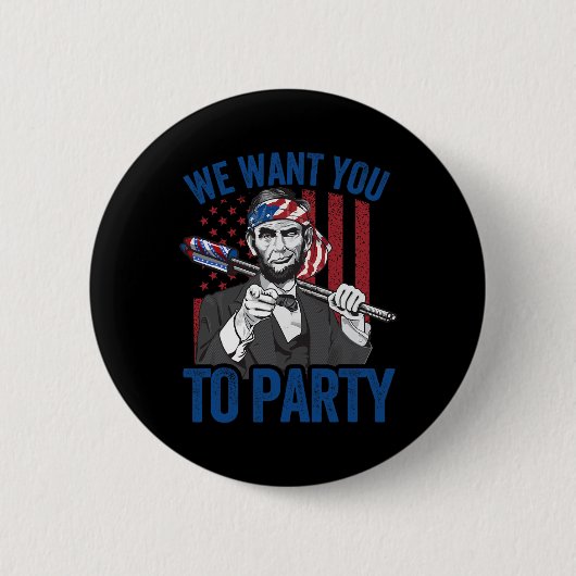 Abraham Lincoln 4. Juli-Shirt Männer Amerikanisch Button (Vorderseite)