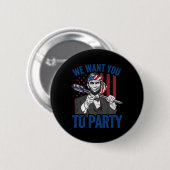 Abraham Lincoln 4. Juli-Shirt Männer Amerikanisch Button (Vorne & Hinten)