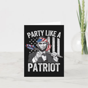 Abraham Lincoln 4. Juli Shirt Männer Amerikanisch  Karte
