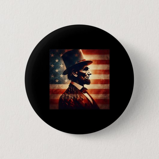 Abraham Lincoln 4. Juli Unabhängigkeitstag Ameri Button (Vorderseite)