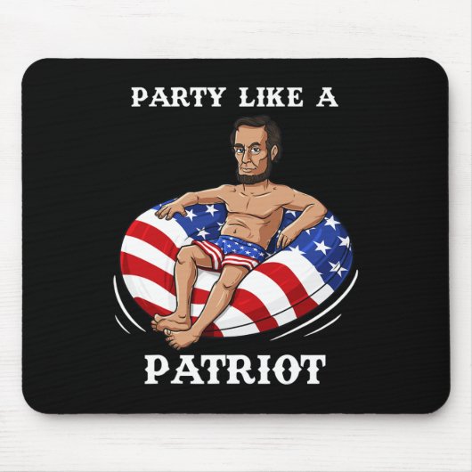 Abraham Lincoln 4. Juli USA Patriot Fun Mousepad (Vorne)