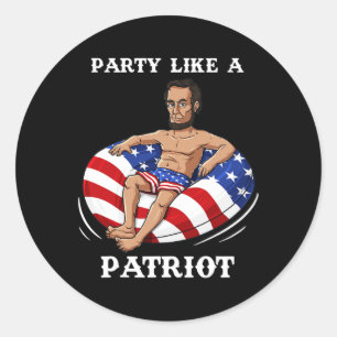 Abraham Lincoln 4. Juli USA Patriot Fun Runder Aufkleber