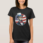Abraham Lincoln 4th Of July US Flag Patriot T-Shirt (Vorderseite)