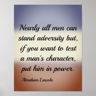 Abraham Lincoln Adversity und Power Quote Poster