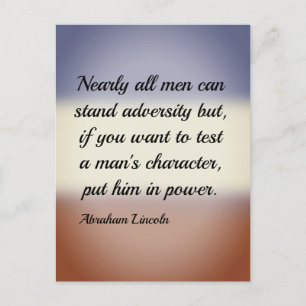 Abraham Lincoln Adversity und Power Quote Postkarte