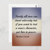 Abraham Lincoln Adversity und Power Quote Postkarte (Vorne/Hinten)