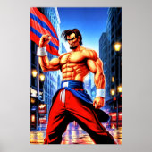 Abraham Lincoln als Kämpfer | AI Art Poster (Vorne)