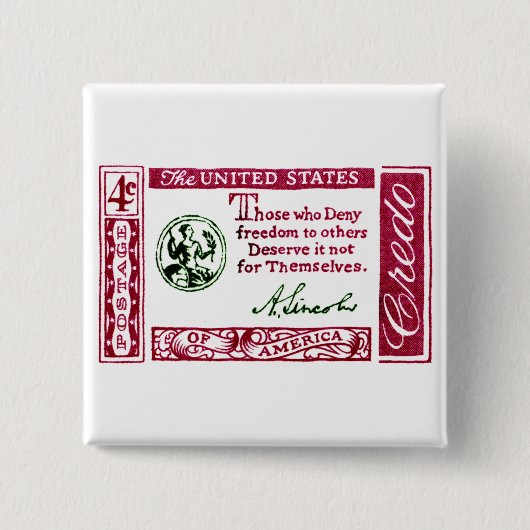Abraham Lincoln-Amerikaner-Kredo 1960 Button (Vorderseite)