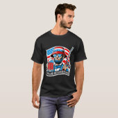 Abraham Lincoln Angler vier Köder und sieben Biere T-Shirt (Vorne ganz)