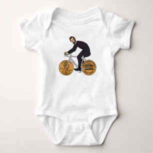 Abraham Lincoln auf einem Fahrrad mit Penny-Räder Baby Strampler