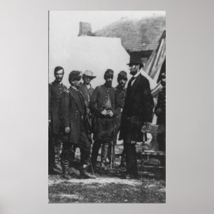 Abraham Lincoln auf Schlachtfeld bei Antietam Poster