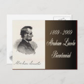 Abraham Lincoln Bicentennial Postkarte (Vorne/Hinten)