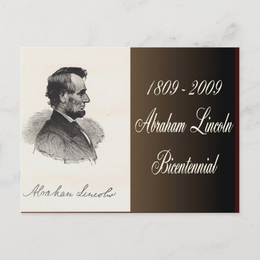 Abraham Lincoln Bicentennial Postkarte (Vorderseite)