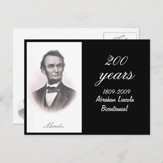Abraham Lincoln Bicentennial Postkarte (Vorne/Hinten)