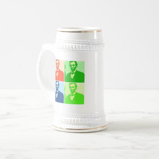 Abraham Lincoln Bierglas (Vorderseite Links)