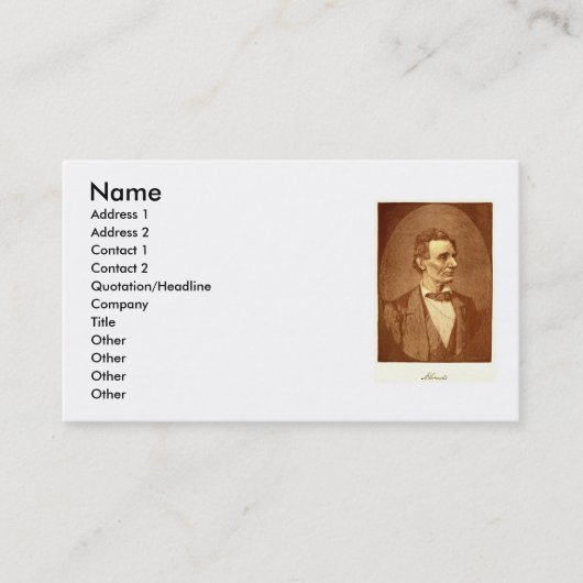 Abraham Lincoln Business Card Visitenkarte (Vorderseite)