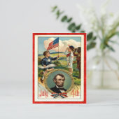 Abraham Lincoln Children Vintag 4. Juli Postkarte (Stehend Vorderseite)