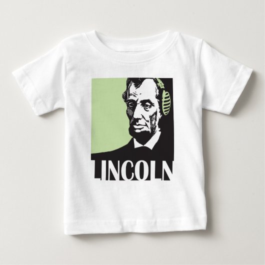 Abraham Lincoln, der Musik hört Baby T-shirt (Vorderseite)