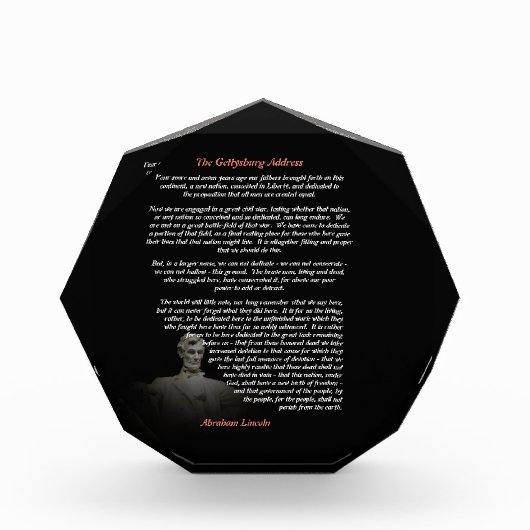 Abraham Lincoln - Die Rede von Gettysburg Fotoblock (Vorderseite)