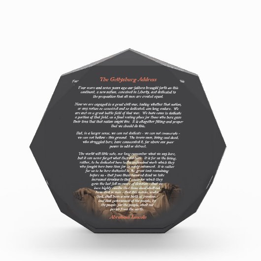 Abraham Lincoln - Die Rede von Gettysburg Fotoblock (Vorderseite)