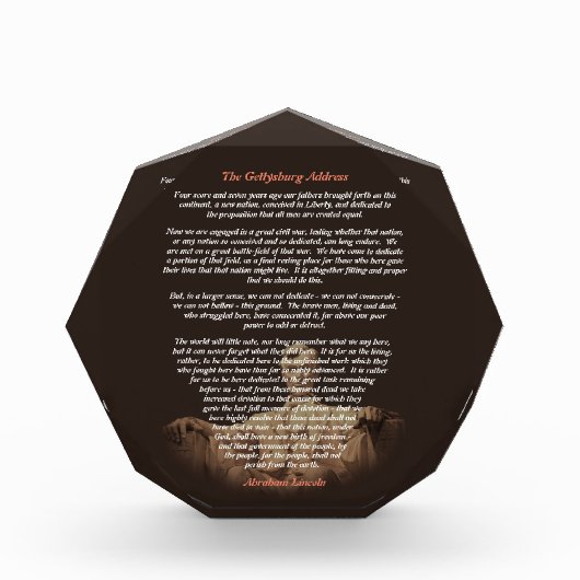 Abraham Lincoln - Die Rede von Gettysburg Fotoblock (Vorderseite)