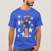 Abraham Lincoln Drinking A Beer Funny 4. Juli T-Shirt (Vorderseite)