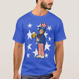 Abraham Lincoln Drinking A Beer Funny 4. Juli T-Shirt