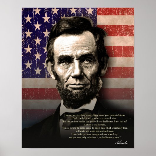 Abraham Lincoln - "Du bist sicher, wieder glücklic Poster (Vorne)