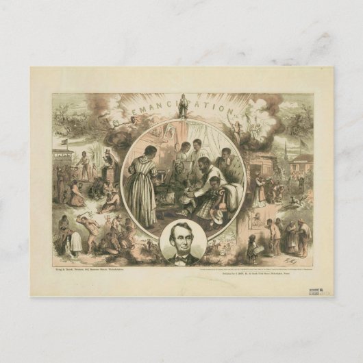 Abraham Lincoln Emanzipation Proclamation Collage Postkarte (Vorderseite)