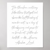 Abraham Lincoln Erntedank Day Speech Poster (Vorne)