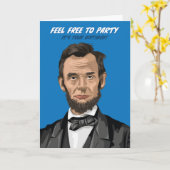 Abraham Lincoln fühlen sich frei, um Party Geburts Karte (Gelbe Blume)