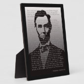 Abraham Lincoln & Gettysburg Address Plaque Fotoplatte (Seite)