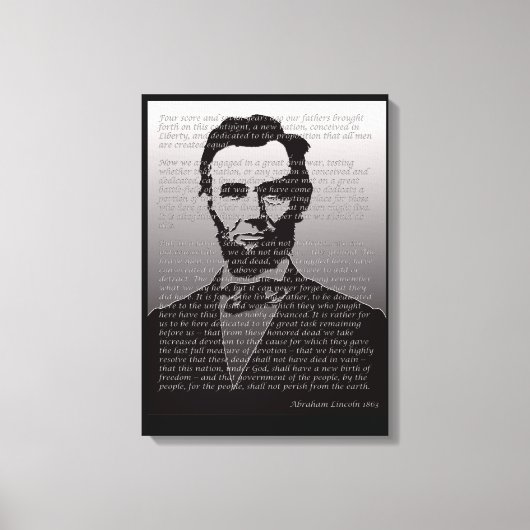 Abraham Lincoln Gettysburg Anschrift Portrait Prin Leinwanddruck (Vorderseite)