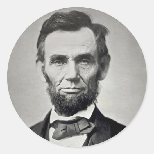 Abraham Lincoln Gettysburg Portrait Runder Aufkleber (Vorderseite)