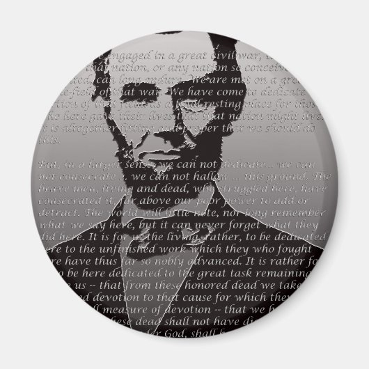 Abraham Lincoln Gettysburg Rede Magnet (Vorne)